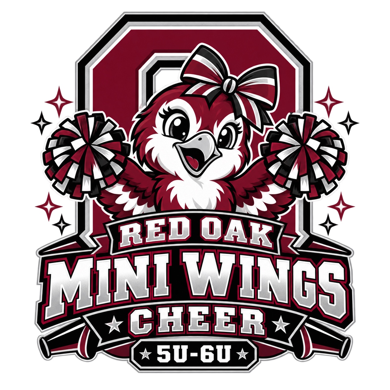 Mini Wings Red Oak cheer mark