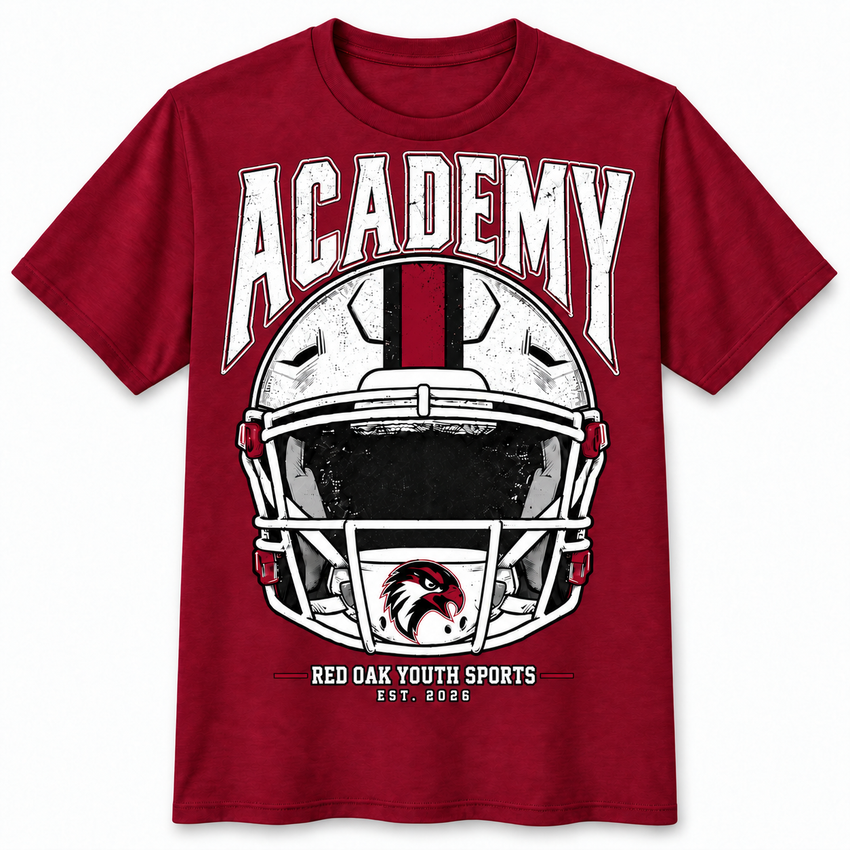 Game Ready Helmet Tee with oversized Academy lettering and a football helmet graphic