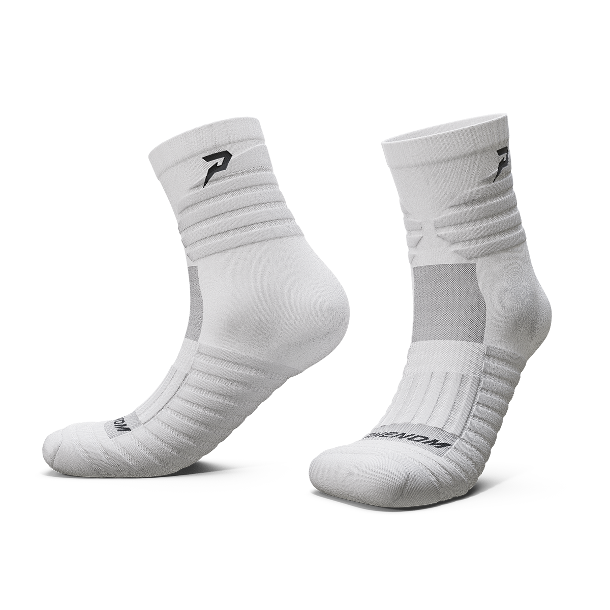 White Phenom Elite Quantum Knit Padded Quarter Socks